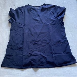 NWT Mandala Navy 6 Pocket Scrub Top - XL
